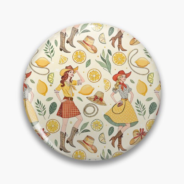Item preview, Cowgirl Lemon Summer Fashion Pattern designed and sold by Storybook Botanica.