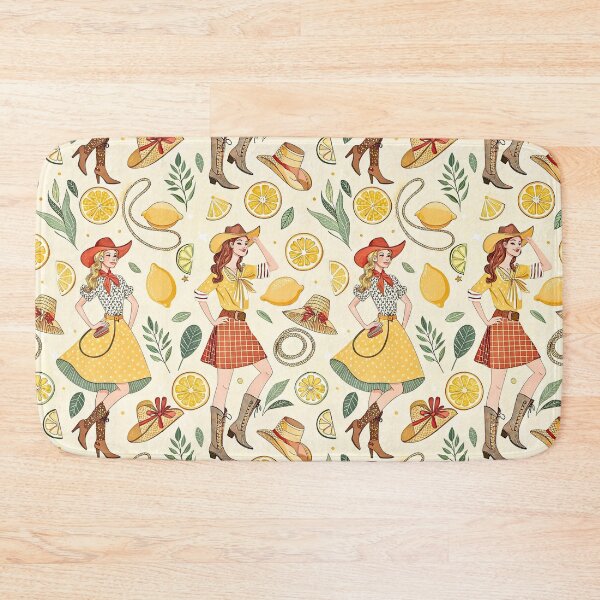 Item preview, Cowgirl Lemon Summer Fashion Pattern designed and sold by Storybook Botanica.