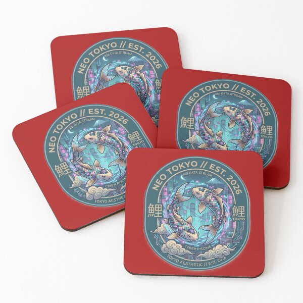 Item preview, Cyberpunk Koi Data Stream Emblem - Neo Tokyo 2026 designed and sold by Surviving Monday Club.