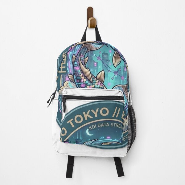 Item preview, Cyberpunk Koi Data Stream Emblem - Neo Tokyo 2026 designed and sold by Surviving Monday Club.