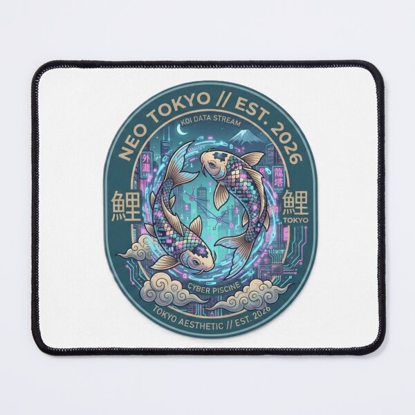 Item preview, Cyberpunk Koi Data Stream Emblem - Neo Tokyo 2026 designed and sold by Surviving Monday Club.