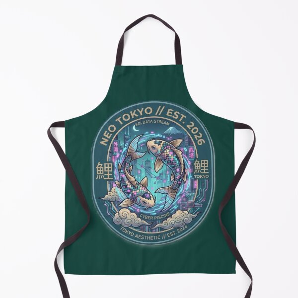 Item preview, Cyberpunk Koi Data Stream Emblem - Neo Tokyo 2026 designed and sold by Surviving Monday Club.