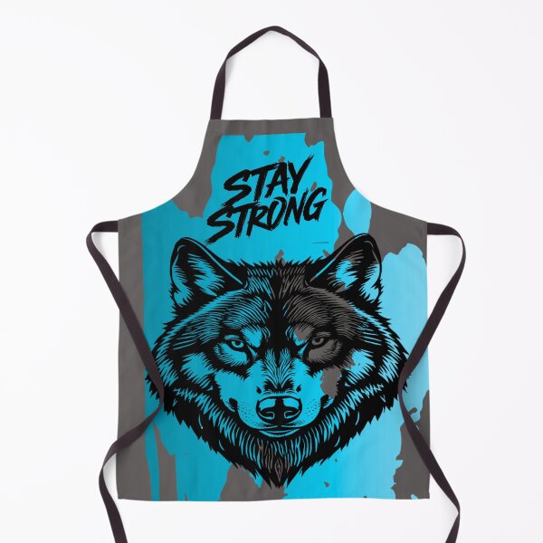 Item preview, Stay Strong Digital Wolf Art Bright Azure designed and sold by GoGreenlove.