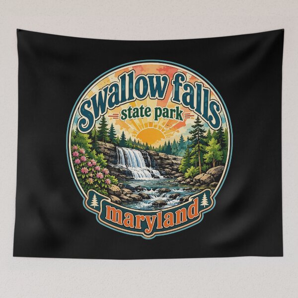 Item preview, Swallow Falls State Park Travel Watercolor designed and sold by TomFrontierArt.