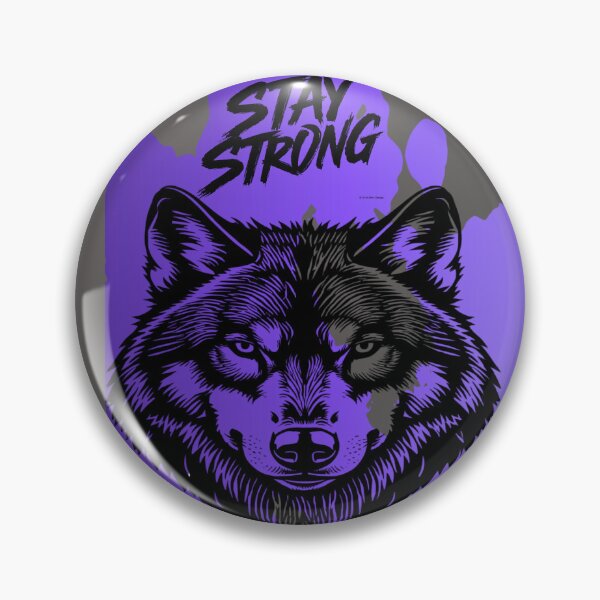 Item preview, Stay Strong Digital Wolf Art Purple designed and sold by GoGreenlove.