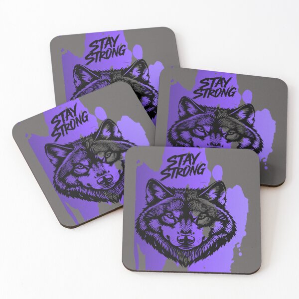 Item preview, Stay Strong Digital Wolf Art Purple designed and sold by GoGreenlove.