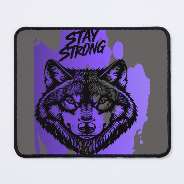 Item preview, Stay Strong Digital Wolf Art Purple designed and sold by GoGreenlove.
