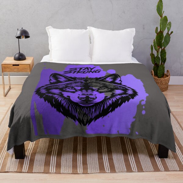 Item preview, Stay Strong Digital Wolf Art Purple designed and sold by GoGreenlove.