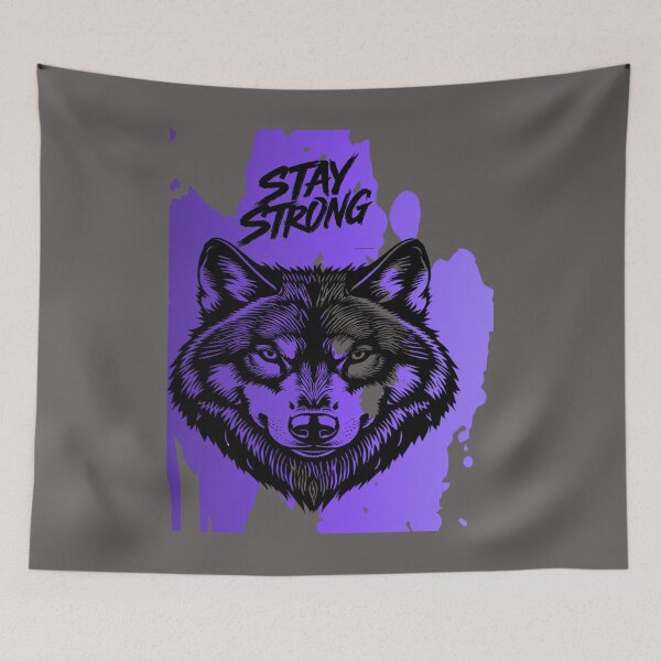 Item preview, Stay Strong Digital Wolf Art Purple designed and sold by GoGreenlove.