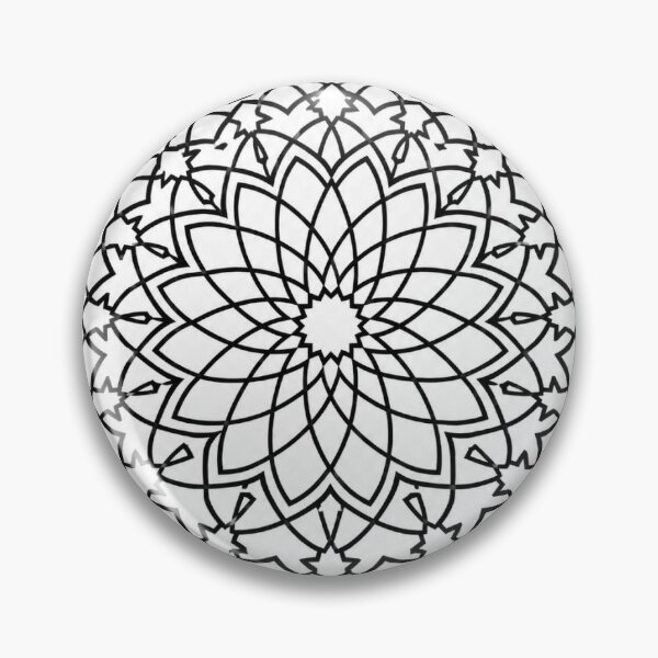 Item preview, Minimalist Persian Lotus Geometry | Islamic Geometric Pattern | Black and White Vector designed and sold by DesertInkArt.