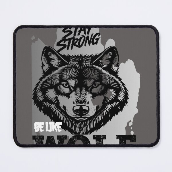 Item preview, Stay Strong Digital Wolf Art Gray designed and sold by GoGreenlove.