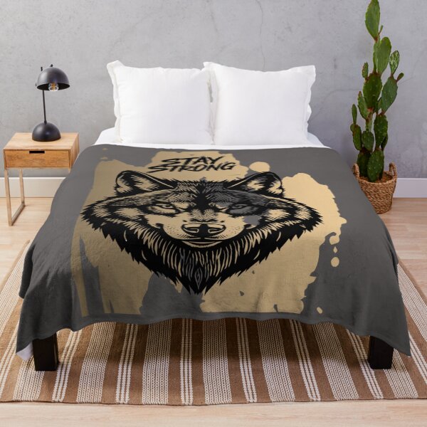 Item preview, Stay Strong Digital Wolf Art Vanilla designed and sold by GoGreenlove.