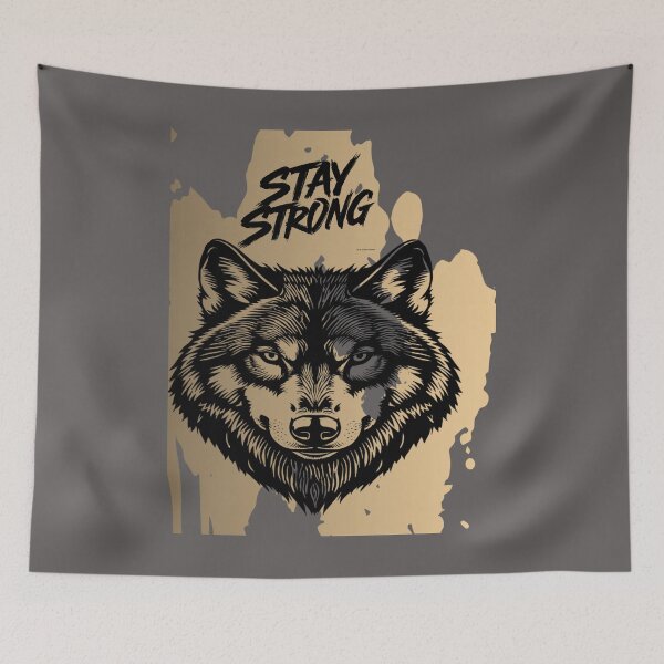 Item preview, Stay Strong Digital Wolf Art Vanilla designed and sold by GoGreenlove.