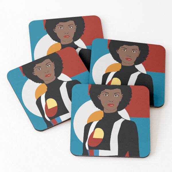 Item preview, Afro Geometry – Minimalist Black Woman Portrait | Modern Abstract designed and sold by dennaibz.