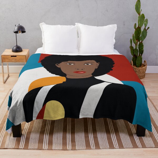 Item preview, Afro Geometry – Minimalist Black Woman Portrait | Modern Abstract designed and sold by dennaibz.