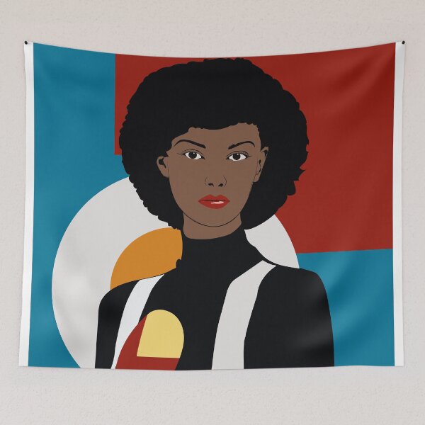 Item preview, Afro Geometry – Minimalist Black Woman Portrait | Modern Abstract designed and sold by dennaibz.
