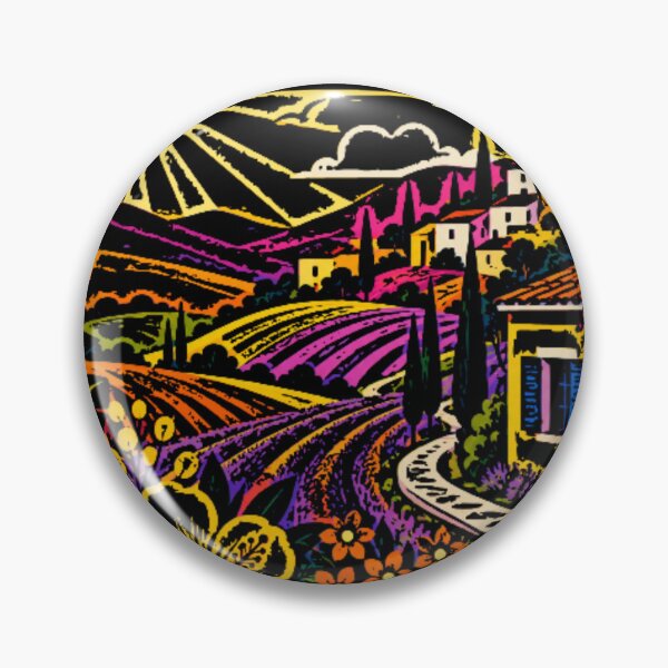 Item preview, Vibrant Pop Art Tuscany Vineyard Countryside Sun Landscape designed and sold by Nexus Space.