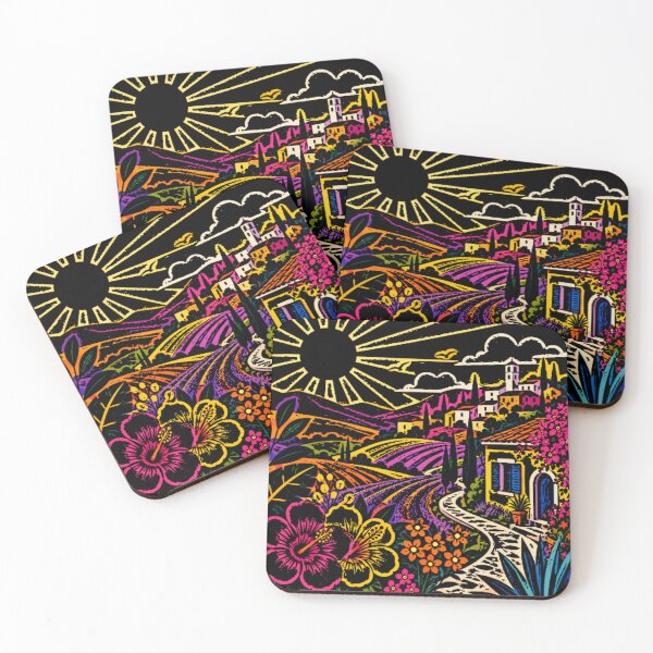Item preview, Vibrant Pop Art Tuscany Vineyard Countryside Sun Landscape designed and sold by Nexus Space.