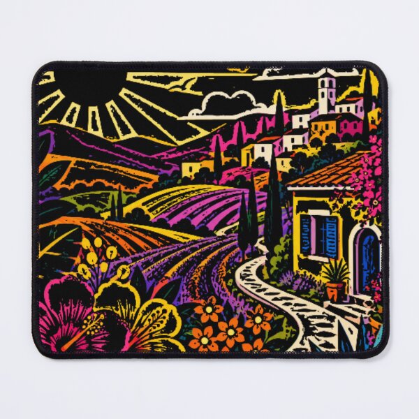 Item preview, Vibrant Pop Art Tuscany Vineyard Countryside Sun Landscape designed and sold by Nexus Space.