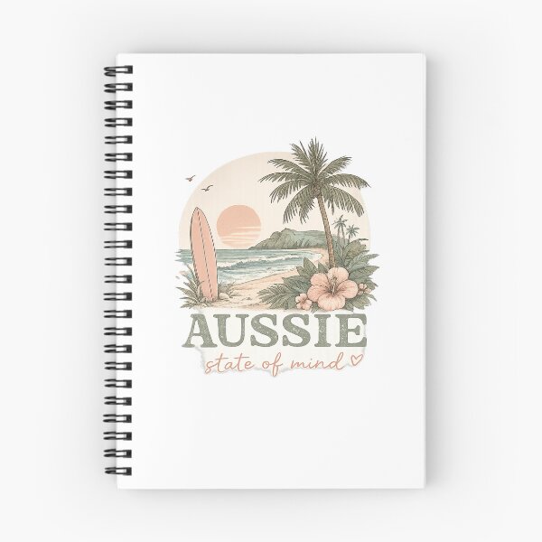Item preview, Aussie State of Mind – Retro beach design with palm tree & sunset designed and sold by Lexyfy.