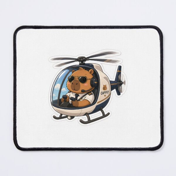 Item preview, Cute Helicopter Pilot Capybara Sticker designed and sold by palette fox.