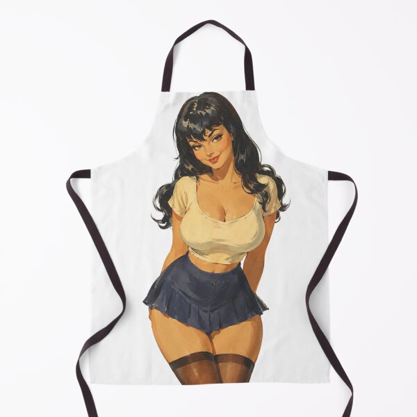 Item preview, Cute Schoolgirl Pin Up | Original Vintage Retro Anime Inspired Illustration designed and sold by Cosplayvintage.