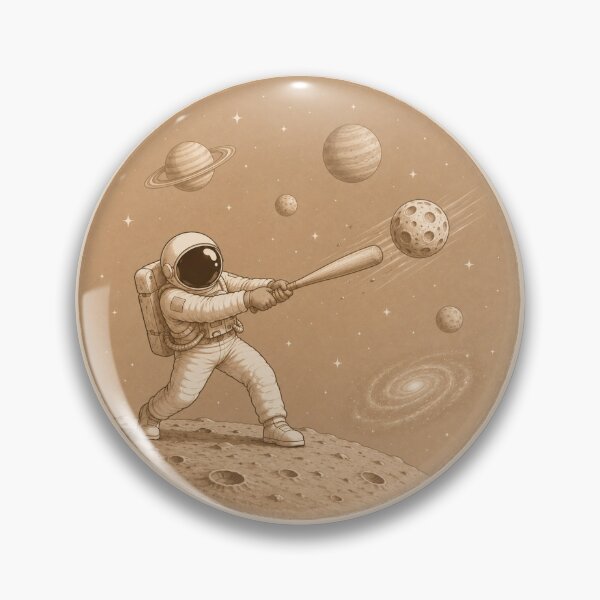 Item preview, Astronaut Hitting Planet With Baseball Bat Sepia Space Art designed and sold by Leogasup.