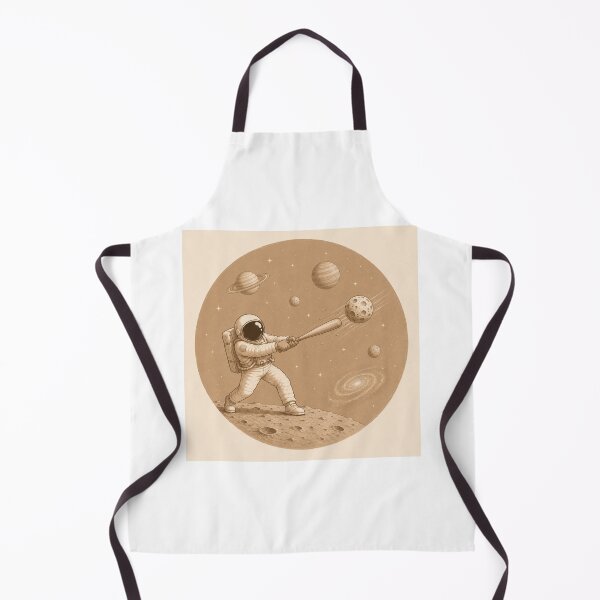 Item preview, Astronaut Hitting Planet With Baseball Bat Sepia Space Art designed and sold by Leogasup.