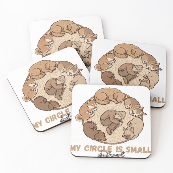 Item preview, My Circle Is Small Dogtrovert - Cute Sleeping Dogs and Human Circle designed and sold by Neurospicy Trolls.