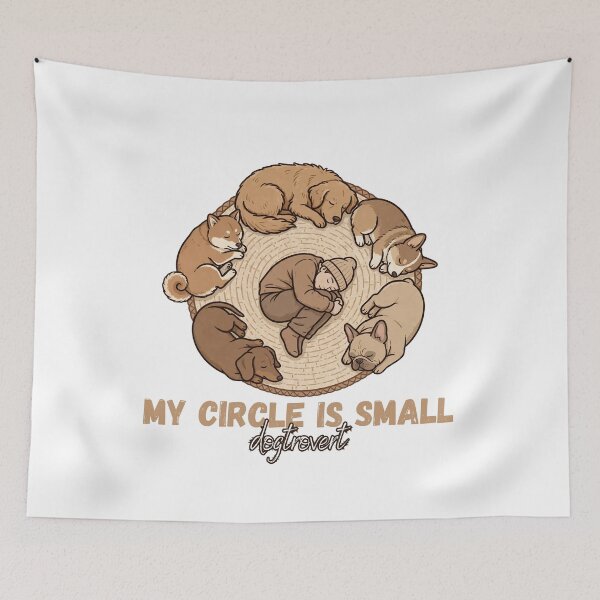 Item preview, My Circle Is Small Dogtrovert - Cute Sleeping Dogs and Human Circle designed and sold by Neurospicy Trolls.
