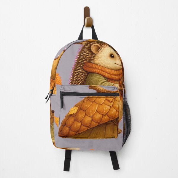 Item preview, Cozy Autumn Hedgehog Traveling Bookseller designed and sold by Tender Oddities Studio.