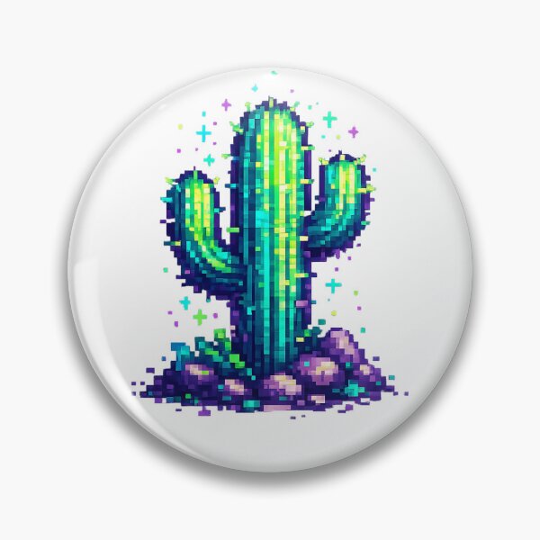 Item preview, Neon Pixel Art Cactus Retro Gaming Desert Design designed and sold by NucciCollective.