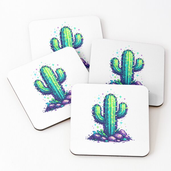 Item preview, Neon Pixel Art Cactus Retro Gaming Desert Design designed and sold by NucciCollective.