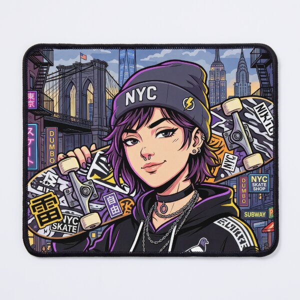 Item preview, Brooklyn Skate Anime Girl Tokyo NYC Streetwear Aesthetic designed and sold by DigitalArtx-com.