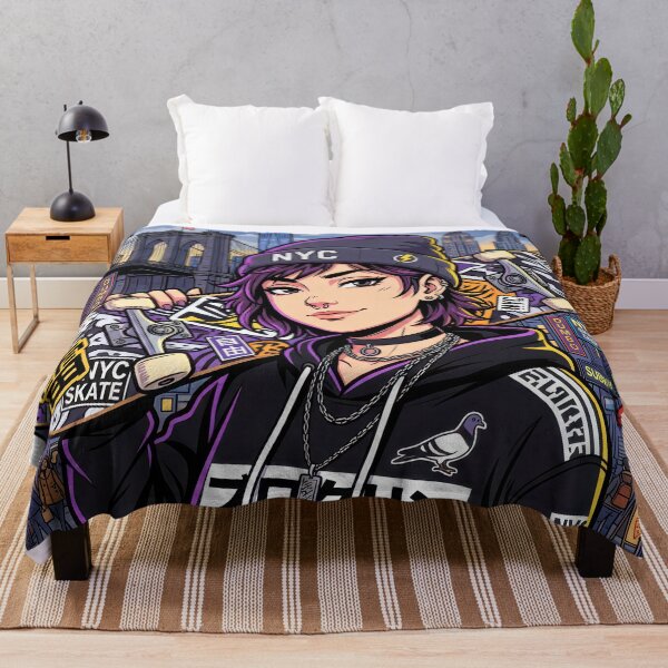 Item preview, Brooklyn Skate Anime Girl Tokyo NYC Streetwear Aesthetic designed and sold by DigitalArtx-com.