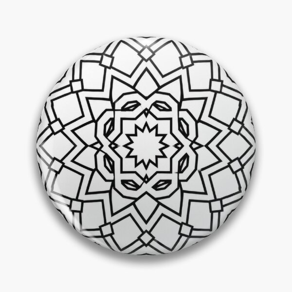 Item preview, Royal Islamic Emblem | Premium Islamic Geometric Pattern | Black and White Vector designed and sold by DesertInkArt.