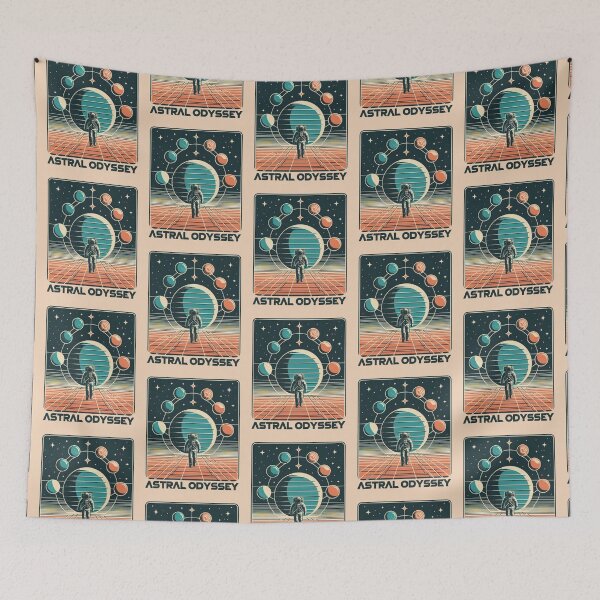 Item preview, Astral Odyssey – Retro Cosmic design designed and sold by Dogandesighn.