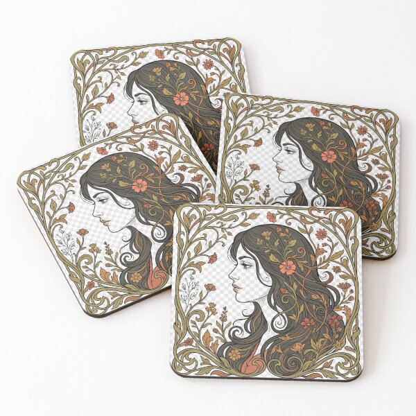 Item preview, Botanical Woman Portrait designed and sold by Aliumcollection.