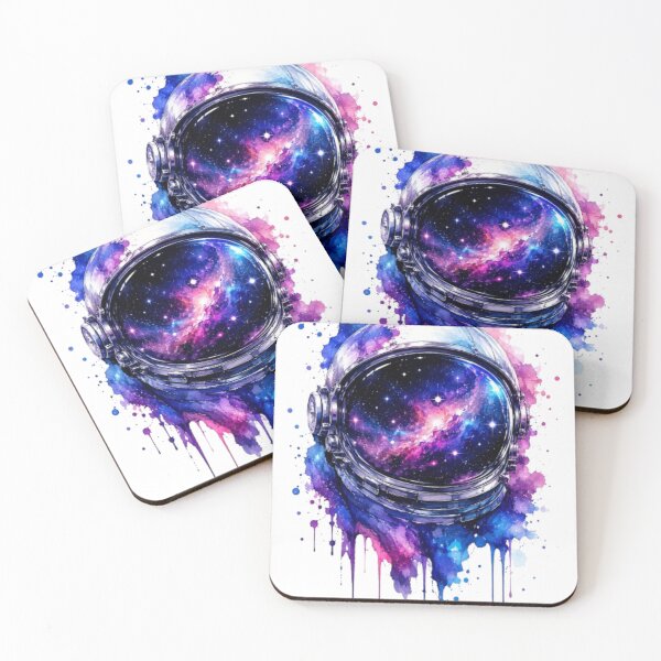 Item preview, Watercolor Astronaut Helmet Galaxy Space Drip Art designed and sold by @VIRAT DESIGNER@.