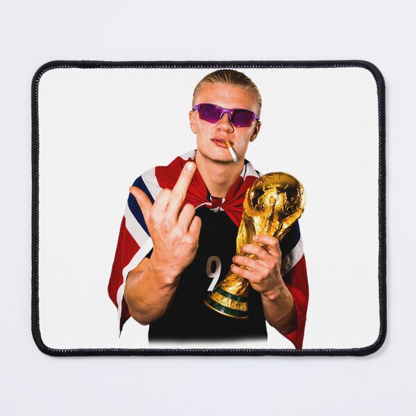 Item preview, Erling Haaland Middle Finger Smoking Funny Meme Classic T-Shirt designed and sold by TOPSHOPIAs.