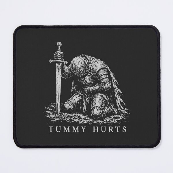 Item preview, Tummy Hurts Funny Meme Knight, Ironic Dark Fantasy Humor designed and sold by Darkifun.