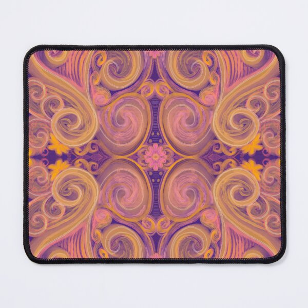 Item preview, Pink and Creamy Yellow Filigree on Purple Painted by Kristi Duggins designed and sold by Kristi Duggins.