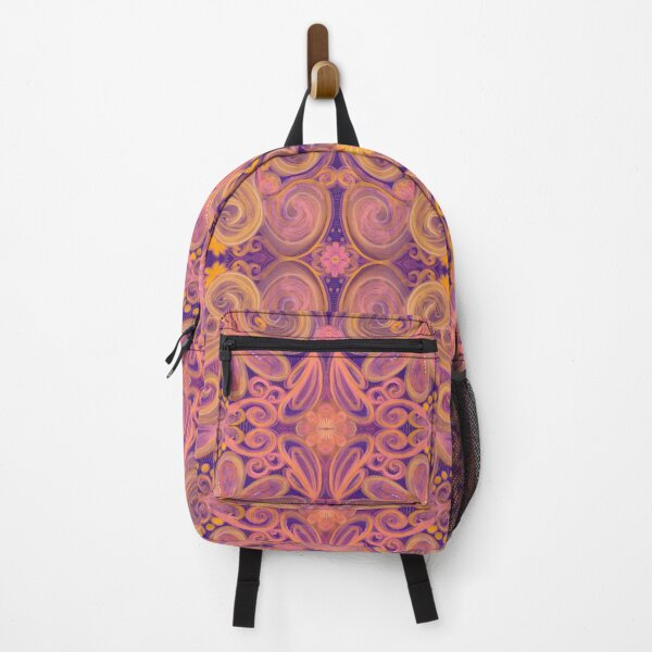 Item preview, Pink and Creamy Yellow Filigree on Purple Painted by Kristi Duggins designed and sold by Kristi Duggins.