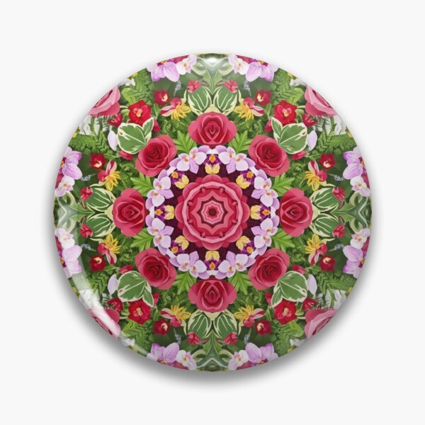 Item preview, Vibrant Floral Mandala - Rose & Fern Botanical Art designed and sold by Dzblack.