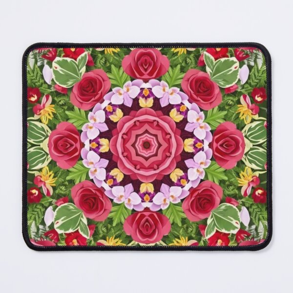 Item preview, Vibrant Floral Mandala - Rose & Fern Botanical Art designed and sold by Dzblack.