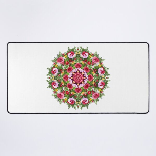Item preview, Vibrant Floral Mandala - Rose & Fern Botanical Art designed and sold by Dzblack.