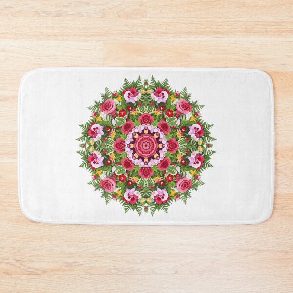 Item preview, Vibrant Floral Mandala - Rose & Fern Botanical Art designed and sold by Dzblack.