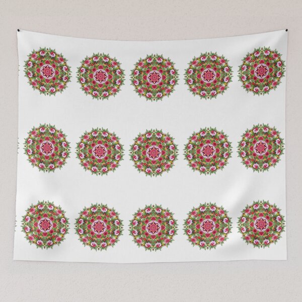 Item preview, Vibrant Floral Mandala - Rose & Fern Botanical Art designed and sold by Dzblack.