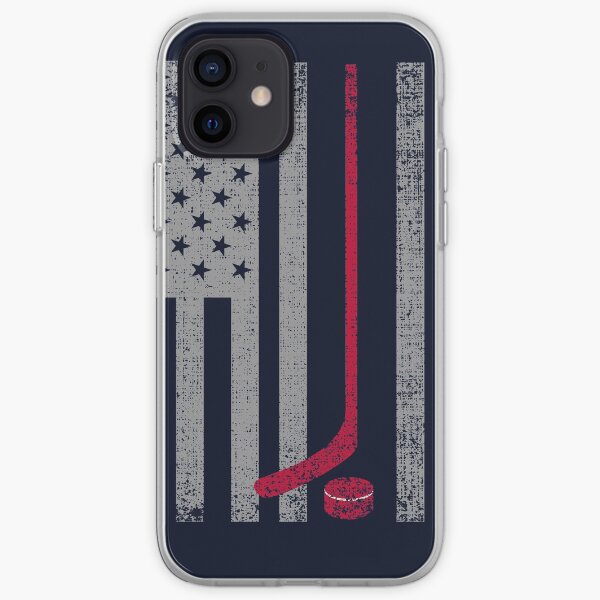 Vintage Patriotic Hockey Stick USA American Flag iPhone Soft Case