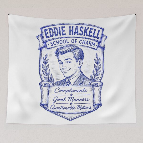 Item preview, Eddie Haskell School of Charm – Vintage TV Humor designed and sold by Snarky Threads.